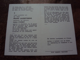 Doodsprentje/Bidprentje  FRANS LAUREYSSENS  Zeveneken 1905 - 1980 St Amandsberg   (Wedr Helena D'HONDT) - Religion & Esotérisme
