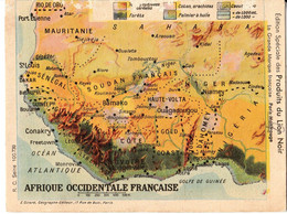 Carte De L'Afrique Occidentale Française, Edition Spéciale Des Produits Du Lion Noir, Vendue En L'état. - Non Classés