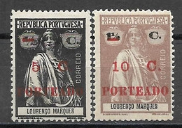 Moçambique 1921 - Porteado Sobre Selos De Lourenço Marques - Afinsa 47-48 - Mozambique