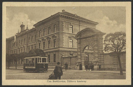 CZECH REPUBLIC BUDEJOVICE Zizkovy Kasarny Tramway 1927 Old Postcard (see Sales Conditions) 04251 - Tsjechië