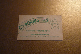 Buvard "Cie. Des Poivres Et Des Riz Paris" - Sucreries & Gâteaux