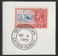 Cayman Islands 1935 KG5 Pictorial 1d Red-Footed Booby (SG98) With Madame Joseph Forged Postmark Type 114 - Iles Caïmans