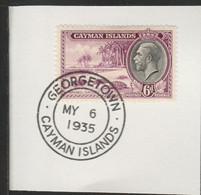 Cayman Islands 1935 KG5 Pictorial 6d Hawksbill Turtles (SG103) With Madame Joseph Forged Postmark Type 114 - Iles Caïmans