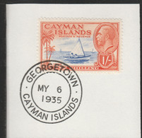 Cayman Islands 1935 KG5 Pictorial 1s Cat Boat (SG104) With Madame Joseph Forged Postmark Type 114 - Iles Caïmans