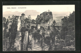 AK Bastei, Blick Auf Die Basteibrücke - Bastei (sächs. Schweiz)