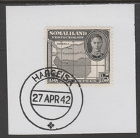 Somaliland 1942 KG6 Full Face 5r On Piece Cancelled With Madame Joseph Forged Postmark Type 103 - Somaliland (Herrschaft ...-1959)