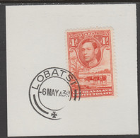 Bechuanaland 1938 KG6 Cattle 4d On Piece Cancelled With Madame Joseph Forged Postmark Type 57 - 1885-1895 Crown Colony