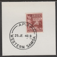 Samoa 1921 Native Hut 8d Red-brown On Piece Cancelled With Madame Joseph Forged Postmark Type 376 - Samoa