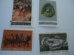 GREECE USED STAMPS  1966  THEATRE  ANCIENT - Théâtre