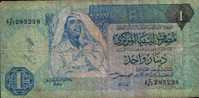 LIBYA / ONE DINAR ( LARGE SIZE ) / USED / 2 SCANS . - Libya