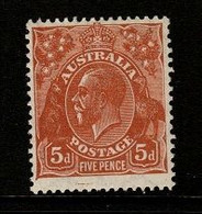 Australia SG 103a  1930  King George V SMW Perf 13.5 X 12.5, 5d Orange-brown ,Mint Never Hinged, - Nuovi