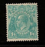 Australia SG 104  1928  King George V SMW Perf 13.5 X 12.5, One Sh 4d Turquoise ,Mint  Hinged, - Nuevos