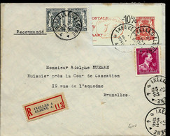 Env. (Ent. ) Obl. IXELLES - ELSENE  - B 4 + -  Le 21/05/1946  -   Période Moins 10%  -  En Rec. - Landelijks Post