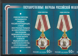 Russia 2021, Medicine, Order Of Pirogov, SK # 2769 Pair With Coupon !!, VF MNH** - Ongebruikt