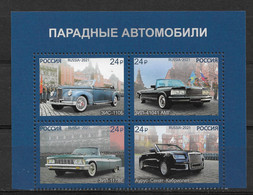 Russia 2021, Parade Cars, Block SK # 2770-2773, VF MNH** - Ongebruikt