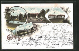 Lithographie Rothenfelde, Badehotel, Neues Gradirwerk, Kurhaus - Bad Rothenfelde