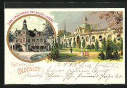 Lithographie Oldesloe I. Holst., Sool- Und Moorbad Mit Hotel, Logierhaus, Badehaus - Bad Oldesloe