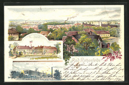 Lithographie Bad Rothenfelde, Kur-Hotel, Neues Gradirwerk, Totalansicht - Bad Rothenfelde