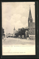 AK Neustadt / Orla, Bismarckstrasse Mit Neuerbauter Katholischer Kirche - Neustadt / Orla