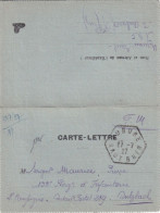 OCCUPATION EN ALLEMAGNE - 1927 - CARTE-LETTRE FM De AUBURE (HAUT-RHIN / CACHET HEXAGONAL) => SP219 à SULZBACH - Cachets Militaires A Partir De 1900 (hors Guerres)