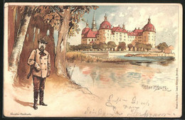Künstler-AK Moritzburg, Schloss Und Jäger - Moritzburg