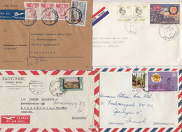 Turkey. Airmail / Recomended, 16 Letters Send To Denmark. Ca. 1936-1975 - Luchtpost