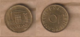SAARLAND SARRE  10 Franken 1954 Aluminium-bronze 3.00 G • ⌀ 20.0 Mm KM# 1, J# 801, Schön# 1   UNC- - Saar