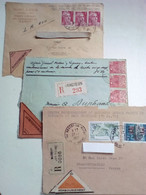 Lot De 3 Enveloppes Affranchies TIMBRES Variés Et Contre -remboursement - Collections