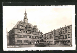 AK Penig, Marktplatz Mit Rathaus Und Denkmal - Penig