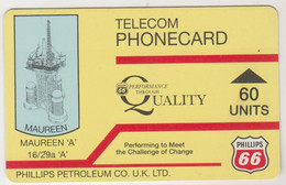 UK (Autelca) - Phillips Petroleum Maureen, 60 Units, IPL Logo In Blue, Black Face Value, Used - Boorplatformen