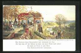 Künstler-AK Zeno Diemer: Bierterrasse Mit Blick Auf Herbstliche Landschaft - Diemer, Zeno