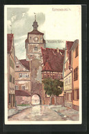 Künstler-AK Karl Mutter: Rothenburg, Ortspartie Mit Weissem Turm - Mutter, K.
