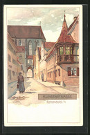 Künstler-AK Karl Mutter: Rothenburg, Klingenstrasse Mit Teil Der Kirche - Mutter, K.