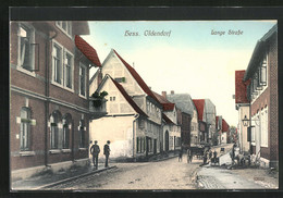 AK Hess. Oldendorf, Langestrasse Mit Gebäudezeile - Hessisch-Oldendorf