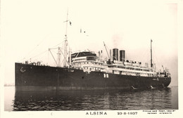 ALSINA * Carte Photo * Bateau Cargo Paquebot Commerce Marine Marchande ? Compagnie SGTM - Comercio