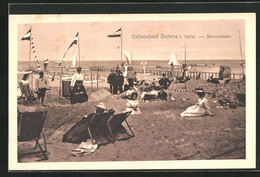 AK Dahme / Holstein, Strandburg & Badegäste Im Ostseebad - Dahme