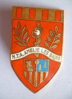 INSIGNE HTA AMELIE LES BAINS - Hôpital Thermal Des Armées - émail - Fond Orange - FIA Ed LYON G 2799 - Medical Services