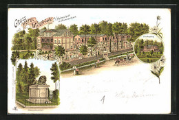 Lithographie Helmstedt, Hotel Waldfriede, Villa Burgberg - Helmstedt