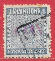 Suède N°2 4s Bleu 1855 O - Usados