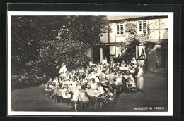 AK Scharbeutz A. D. Ostsee, Kinderheim Felicitas, Mahlzeit Im Freien - Scharbeutz