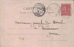 HAUTE SAVOIE - BONNE SUR MENOGE - 14-8-1904 - CACHET ORIGINE RURALE OR - BONNE CARTE . - 1877-1920: Periodo Semi Moderno