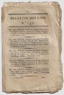 Bulletin Des Lois N°130 1806 Brevets D'invention/Fabien-Sébastien Imberties évêque D'Autun Bulle/Bienfaisance Hospices - Décrets & Lois