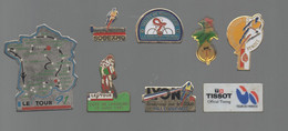 PINS PIN'S VELO CYCLISME 790 TOUR DE FRANCE TISSOT COTE LASSEURE LYON VENDEE MONTLUCON SODEXHO  LOT 8 PINS - Materiaal