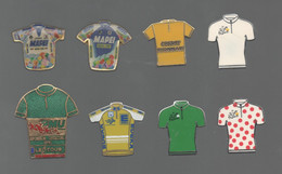 PINS PIN'S VELO 795 CYCLISME TOUR DE FRANCE MAILLOT PMU TOUR 91 EUDERA MAPEI LOT 8 PINS - Cyclisme