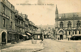 La Délivrande * La Place De La Basilique * Hôtel Notre Dame * Café De L'hôtel * Manufacture De Sables Normands - La Delivrande