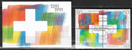 Suisse 1991 Carnet C1368 -a  - Complet, Neuf**,  Avec 1 Bloc De 4 Oblitéré - Bon état - - Markenheftchen
