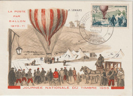 France Carte Maximum 1955 Journée Du Timbre Grenoble 1018 - 1950-1959