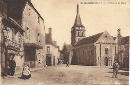36 - SAINT GAULTIER - L'EGLISE Et La  PLACE Animation épicerie - Other Municipalities