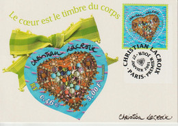 France Carte Maximum 2001 Coeur Christian Lacroix 3368 - 2000-2009