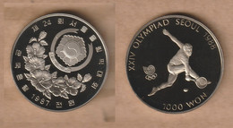 COREA DEL SUR  1000 Won (Tennis) 1987 Copper-nickel • 12 G • ⌀ 30 Mm KM# 47, Schön# 104 - Korea (Zuid)